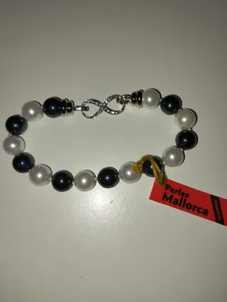 Pulsera Perlas Majorica Gris y Blanca