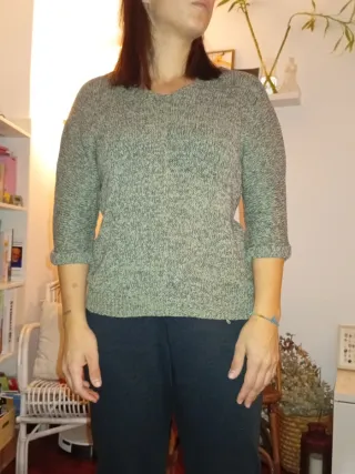 Jersey mezcla negro y verde talla única