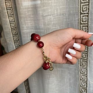 Bracciale con perle Borgogna