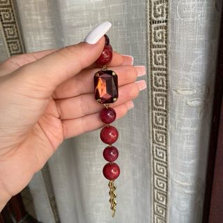 Bracciale con perle Borgogna