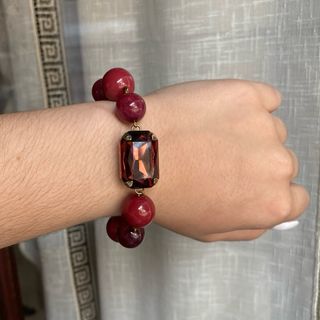 Bracciale con perle Borgogna