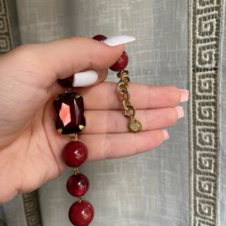 Bracciale con perle Borgogna