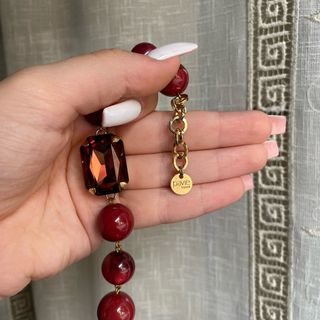 Bracciale con perle Borgogna