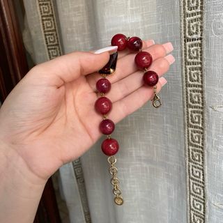 Bracciale con perle Borgogna