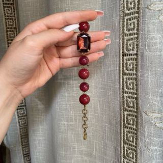 Bracciale con perle Borgogna