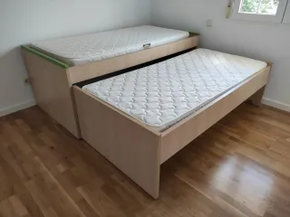 Cama nido madera con 2 colchones