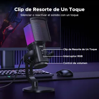 Micrófono UGREEN USB Gaming RGB