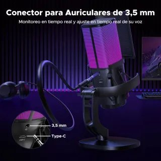 Micrófono UGREEN USB Gaming RGB