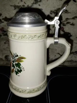 Jarra Cerveza Alemana 1/2L Cerámica Metal