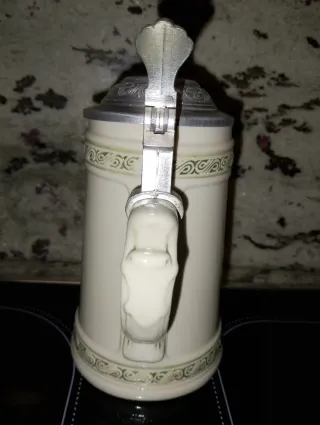 Jarra Cerveza Alemana 1/2L Cerámica Metal