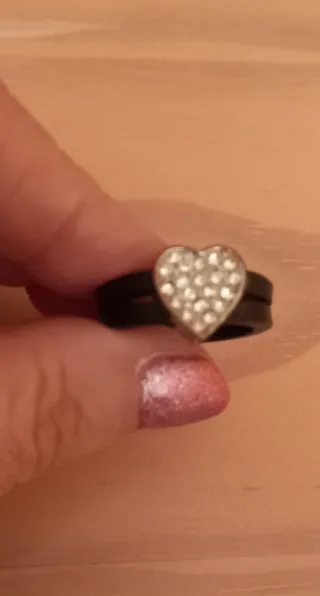 Anillo Corazón Acero y Piedras