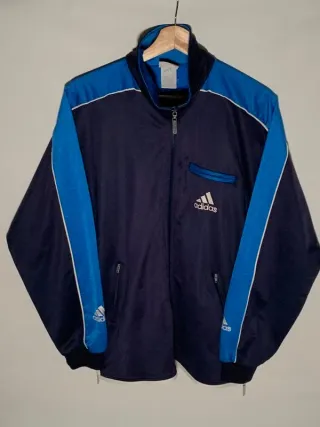 Sudadera Adidas vintage, chaqueta retro Y2K azul