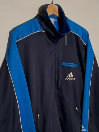 Sudadera Adidas vintage, chaqueta retro Y2K azul