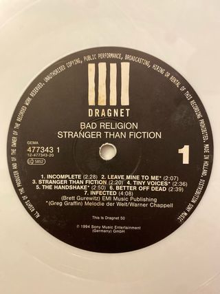 Bad Religion Stranger Than Fiction Vinile 1994 UK