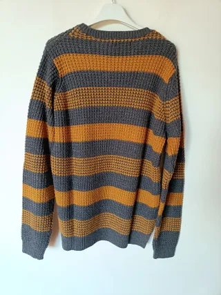 Maglione Piazza Italia righe marrone/grigio