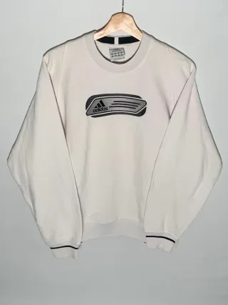 Sudadera Adidas vintage, jersey retro Y2K blanca