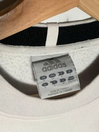 Sudadera Adidas vintage, jersey retro Y2K blanca