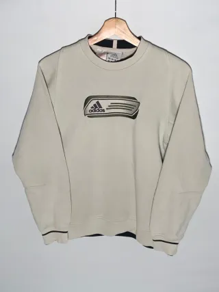 Sudadera Adidas vintage, jersey retro Y2K beige