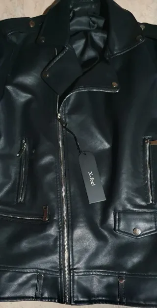 Giubbino similpelle uomo nero 2XL