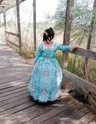 Vestido de Fallera Azul Talla 6 a 8 años