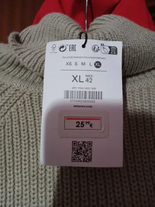 Jersey Bershka punto,gris unisex,talla XL.nuevo.