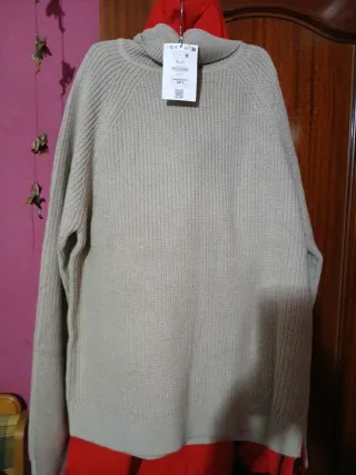 Jersey Bershka punto,gris unisex,talla XL.nuevo