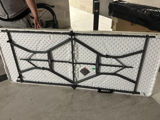 Mesa plegable reforzada blanca 180x74x70