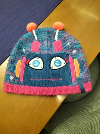 Gorro infantil robot azul y rosa