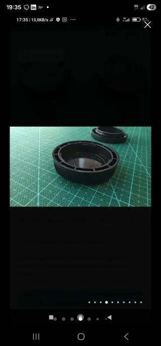 Tapa de objetivo negra Una unidad. Tapa hembra.