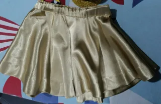Falda dorada para disfraz Navidad Talla 2 años