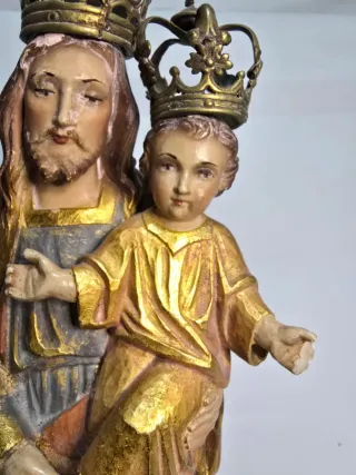 Figura de escayola San José con Niño Jesús