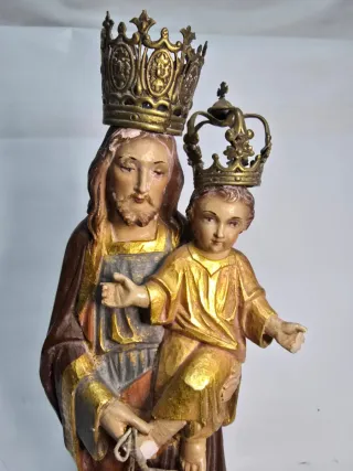 Figura de escayola San José con Niño Jesús