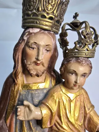 Figura de escayola San José con Niño Jesús