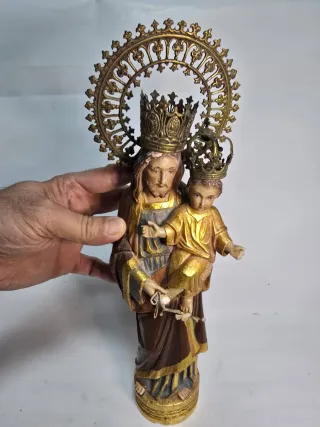 Figura de escayola San José con Niño Jesús