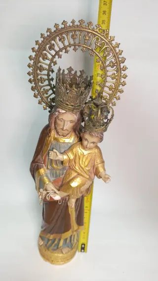 Figura de escayola San José con Niño Jesús