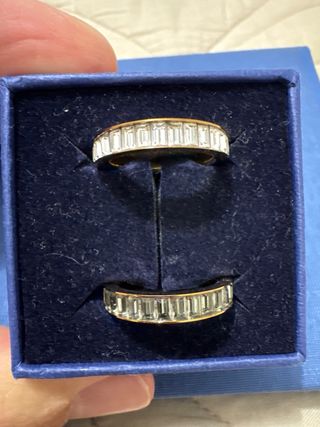 Anillos de oro y plata con diamantes talla 52