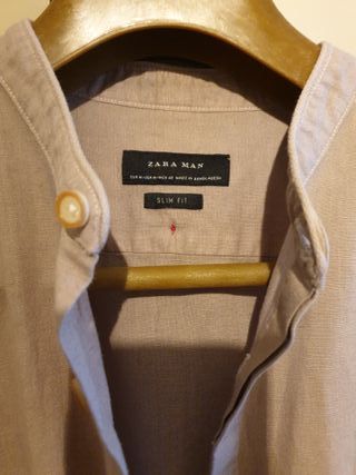 Camicia Zara Lino Beige Tg. M