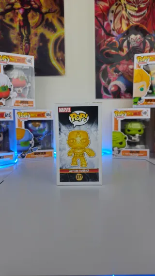 Funko Pop Capitán América 377 Marvel Dorado