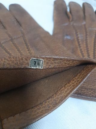 Guantes de Piel Marrón Unisex Talla Única