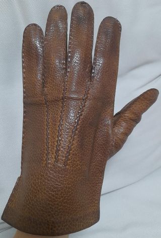 Guantes de Piel Marrón Unisex Talla Única