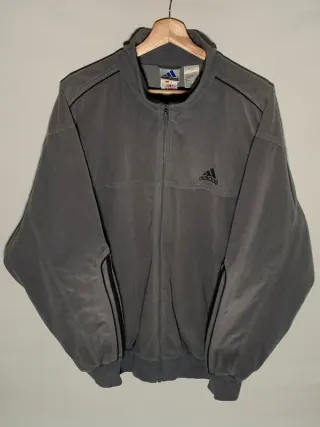 Sudadera Adidas vintage, chaqueta retro Y2K gris