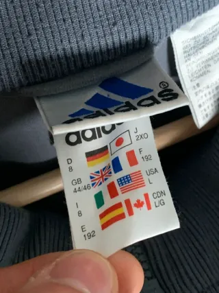 Sudadera Adidas vintage, chaqueta retro Y2K gris