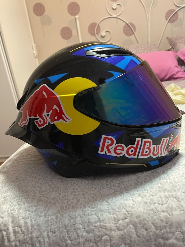 Casco Moto Red Bull Negro Azul