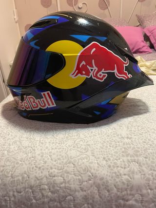 Casco Moto Red Bull Negro Azul