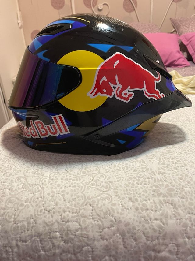 Casco Moto Red Bull Negro Azul