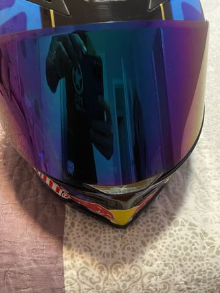 Casco Moto Red Bull Negro Azul