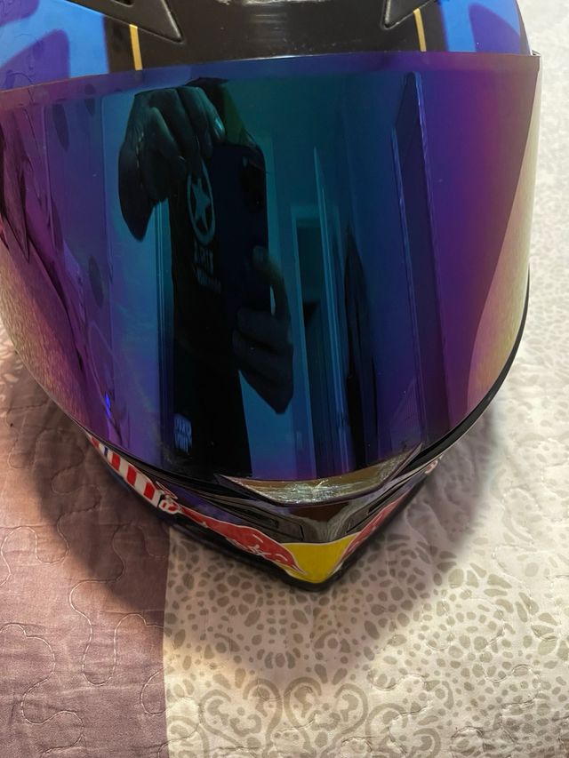Casco Moto Red Bull Negro Azul