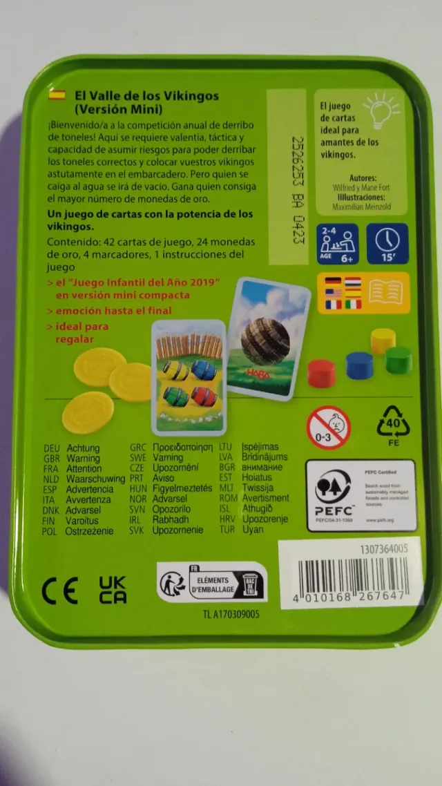 Juego de cartas HABA El Valle de los Vikingos Mini