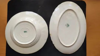 2 Antiche Fontane e 2 Piatti in Ceramica