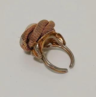 Anillo antiguo perla ajustable